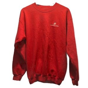 Windermere AHEAD USA Crewneck Long Sleeve Red Cotton Polyester Blend Sweater M